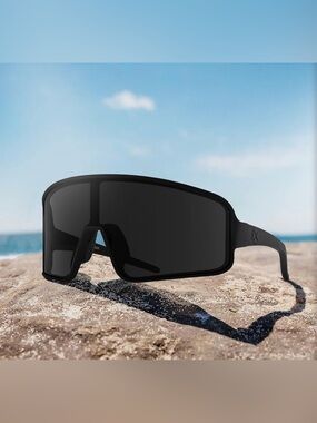 Maxjuli Kids Black Shield Sunglasses - Sporty Full-Cover Protection